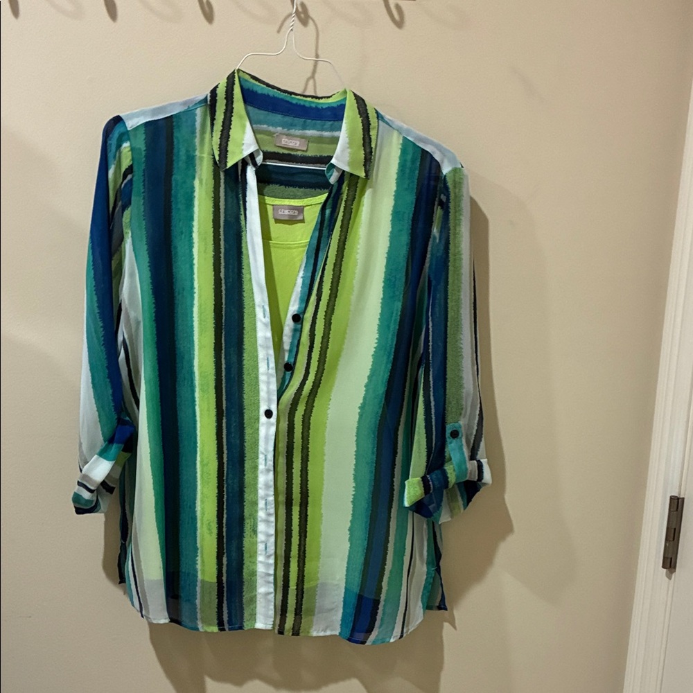 Sheer blouse with tank